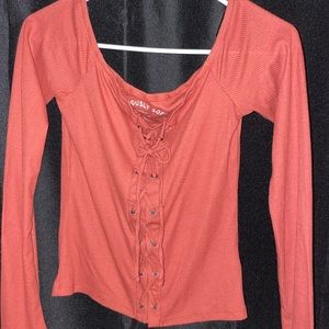 Aeropostale, pink, long sleeve ribbed top.